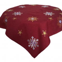 Embroidered Christmas Tablecloth 85X85CM with snowflake---KC17