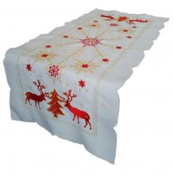 Embroidered Christmas Table Runner With Elk-KC20