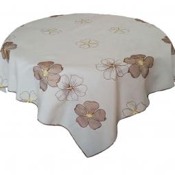Embroidered Floral Tablecloth With Coffee Flowers-KC40