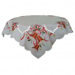 Embroidered Christmas Tablecloth With Red Bells-KC36