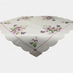 Embroidered Spring Floral Tablecloth With Butterfly---67373
