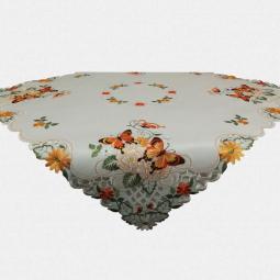 Embroidered Spring Floral Tablecloth With Butterfly---67394